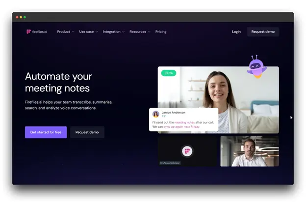 Say goodbye to tedious note-taking and hello to streamlined collaboration with Fireflies. This powerful AI-powered tool automatically transcribes, summarizes, and analyzes your voice conversations, saving you time and boosting your productivity. Easily search, share, and collaborate on meeting notes, ensuring that no important detail is ever missed. Whether you're a solopreneur or part of a large team, Fireflies is the essential AI tool for businesses looking to grow.

Keywords: AI for Business Growth, AI Tools, Fireflies, AI-powered meeting notes, meeting transcription, meeting analysis, team collaboration, business growth.