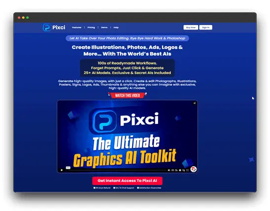 Pixci, an AI tool for graphic design and image editing, is advertised on this webpage.  It offers features like AI-powered image generation and numerous templates. While not a social media management tool itself, Pixci could be used to create visuals for social media content.