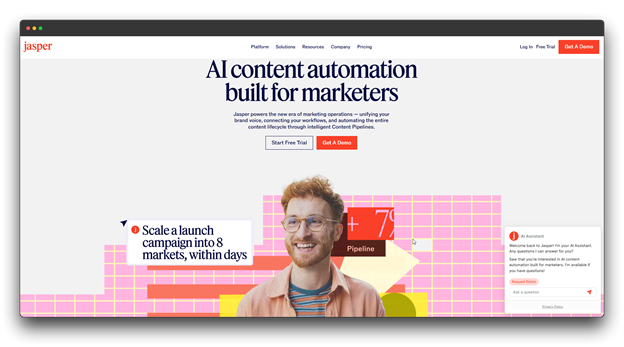 A screenshot of Jasper AI's marketing campaign editor, demonstrating why it's considered one of the best social media growth tools. The image shows the AI generating brand-consistent social media posts and ad copy from a single prompt to accelerate social media growth. Social Media Growth Tools; Social Media Growth: Best Social Media Growth Tools