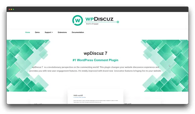 wpDiscuZ 7 Overview: A graphic for wpDiscuZ 7, labeled as the "#1 WordPress Comment Plugin," showcasing its revolutionary approach to website discussions and user engagement within the category of Best Comment Systems: Comment systems. Best Comment Systems: Comment systems ; Best Comment System Tools