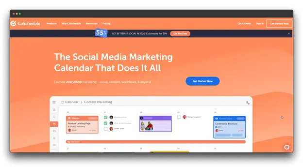 CoSchedule’s marketing calendar interface, a professional Media Engagement Tool that organizes social, content, and workflows in one place. As a robust Social Media Engagement Tool, it helps businesses execute marketing strategies that lead to real engagement and long-term small business growth.